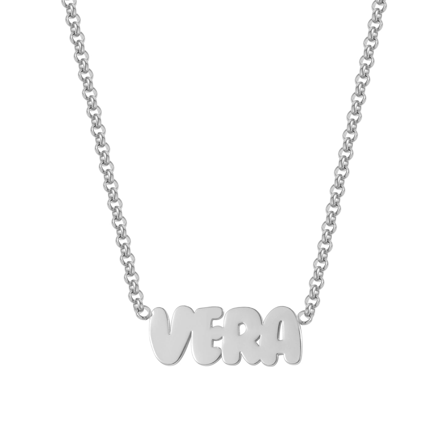 Custom Bubble Name Necklace, Horizontal & Vertical  Pendant Necklace-KCN3805