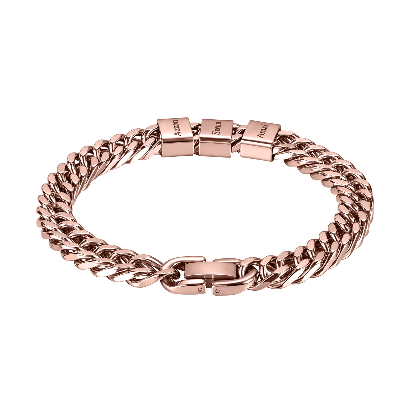 Custom Engraved Cuban Bracelet , Personalized Stainless Steel Chain Bracelet Gift for Him-SB3809