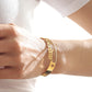 Custom Gothic  English Name Cuff Bracelet, Paved Crystal Open Bangle With Heart Cutout-KCB3819