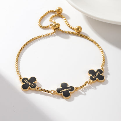 Personalized Clover Name Bracelet For Women  - CFB4040