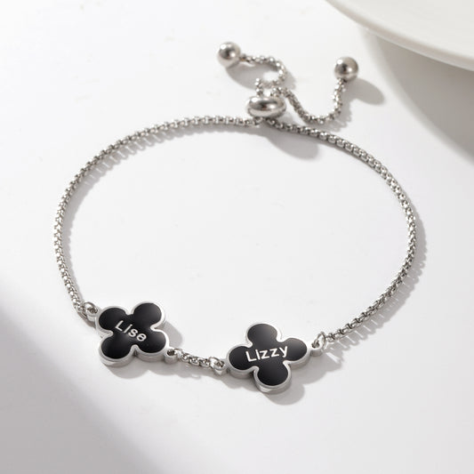 Personalized Clover Name Bracelet For Women  - CFB4040