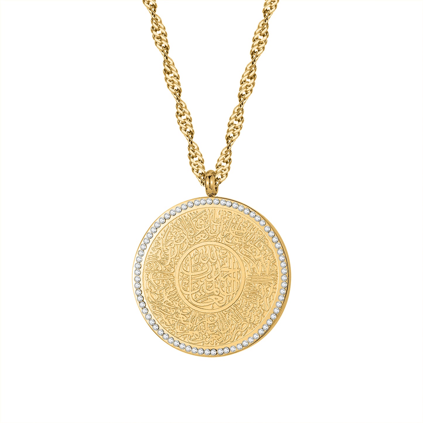 Calligraphy Arabic Stainless Steel Diamond Jewelry  QN887