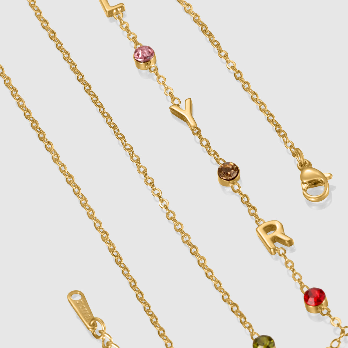 Personalized Name Necklace with Birthstones – Custom Letter Necklace for Women-KCN3811