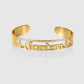 Custom Gothic  English Name Cuff Bracelet, Paved Crystal Open Bangle With Heart Cutout-KCB3819
