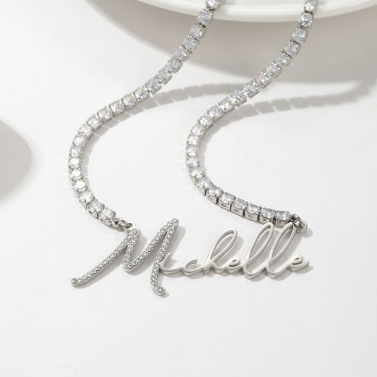 Women's Personalized Initial Diamond Necklace QN3165