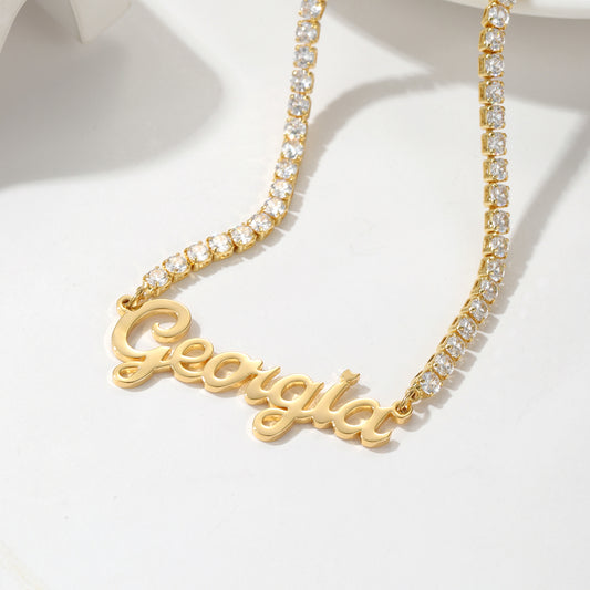 Women's Personalized Name Necklace Tennis Chain QN3164