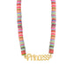 Rainbow Soft Ceramic Name Necklace For Women QNN3630