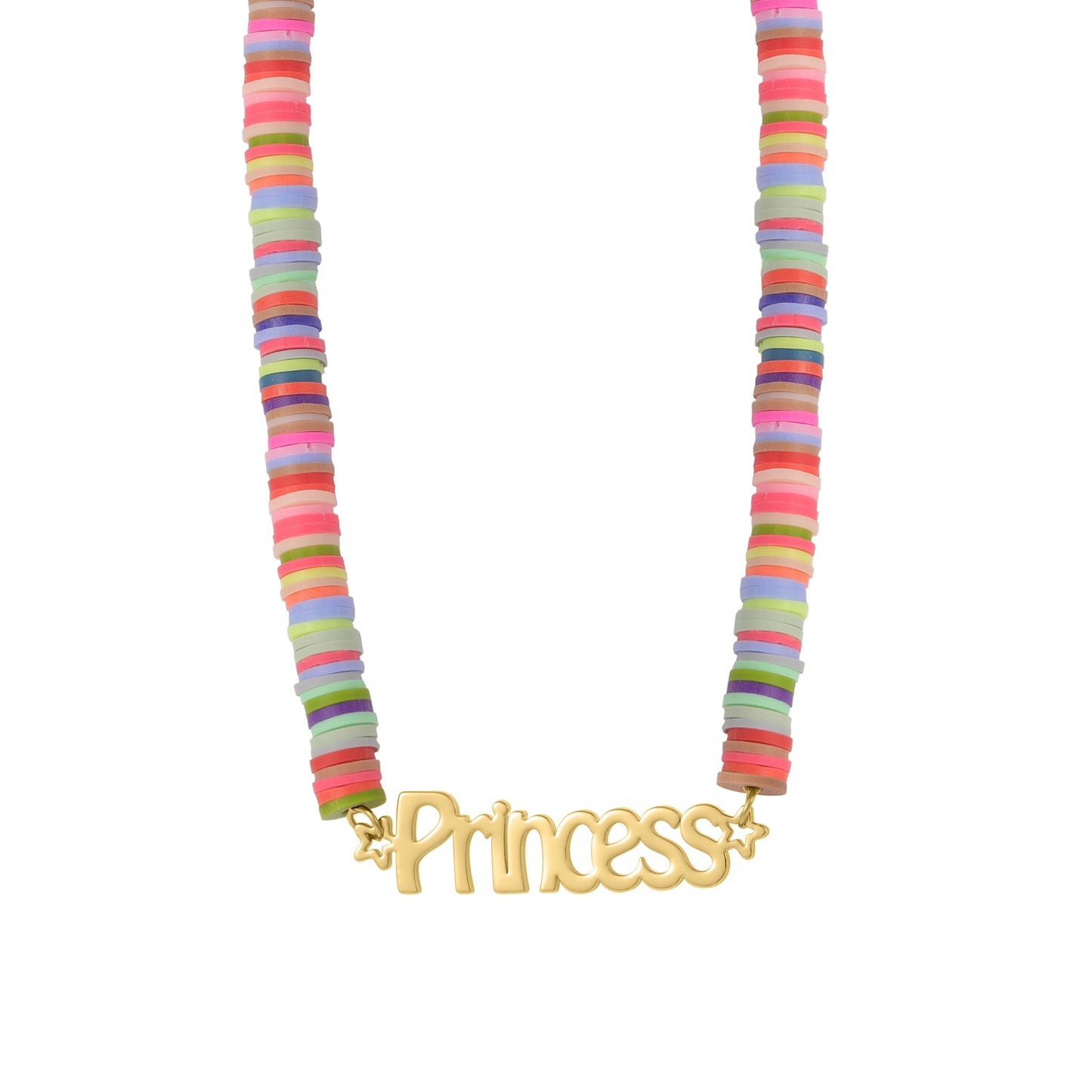 Rainbow Soft Ceramic Name Necklace For Women QNN3630