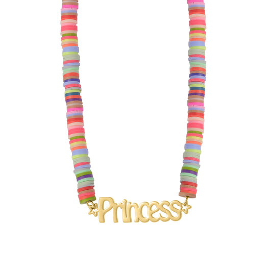 Rainbow Soft Ceramic Name Necklace For Women QNN3630