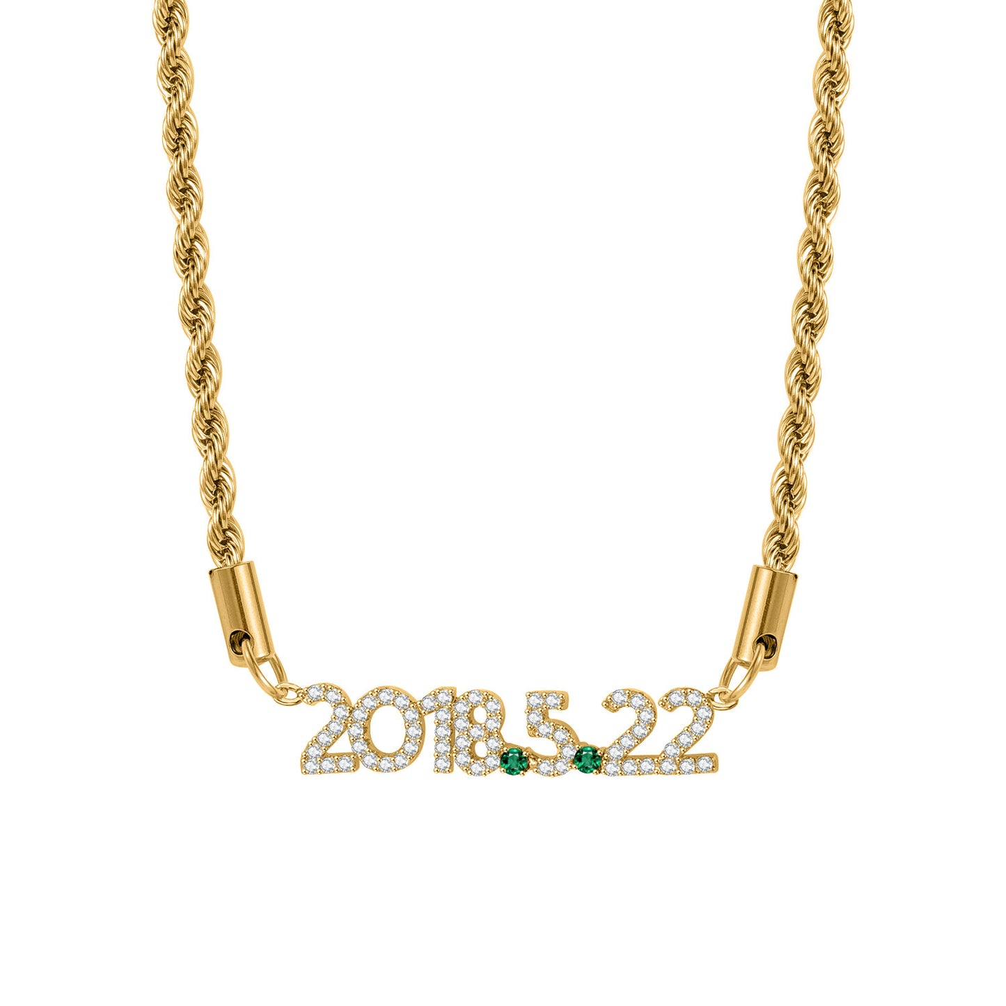 Custom Date Zirconia Necklace CS-N0024