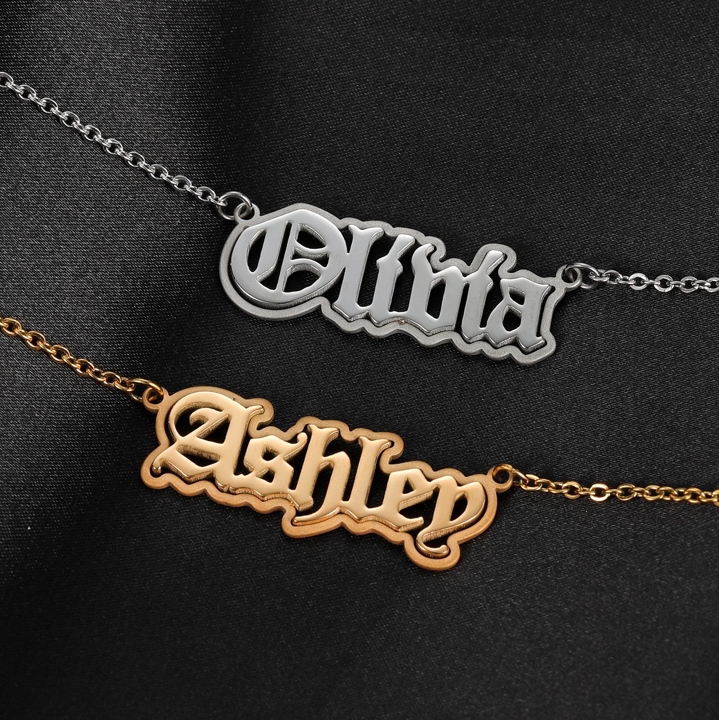 Personalized Charm Double Names Necklaces  QN20987