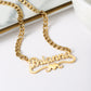 Custom Name Heart Necklace With Cuban Chain QNN3137