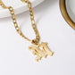 Custom 18K Gold Plated Initial Letter Necklace QFN3138