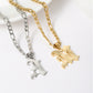 Custom 18K Gold Plated Initial Letter Necklace QFN3138