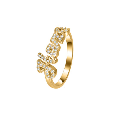 3D Custom Zircon Name Ring, Personalized Cursive Script Name Ring Gift For Women-3DB3842