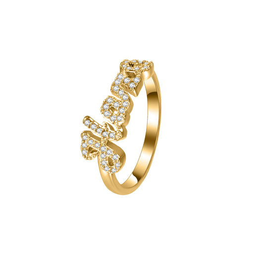 3D Custom Zircon Name Ring, Personalized Cursive Script Name Ring Gift For Women-3DB3842