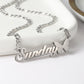 Custom Double Layer Two Tone Butterfly Nameplate Necklace QFN3144