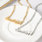 Custom Double Layer Two Tone Butterfly Nameplate Necklace QFN3144