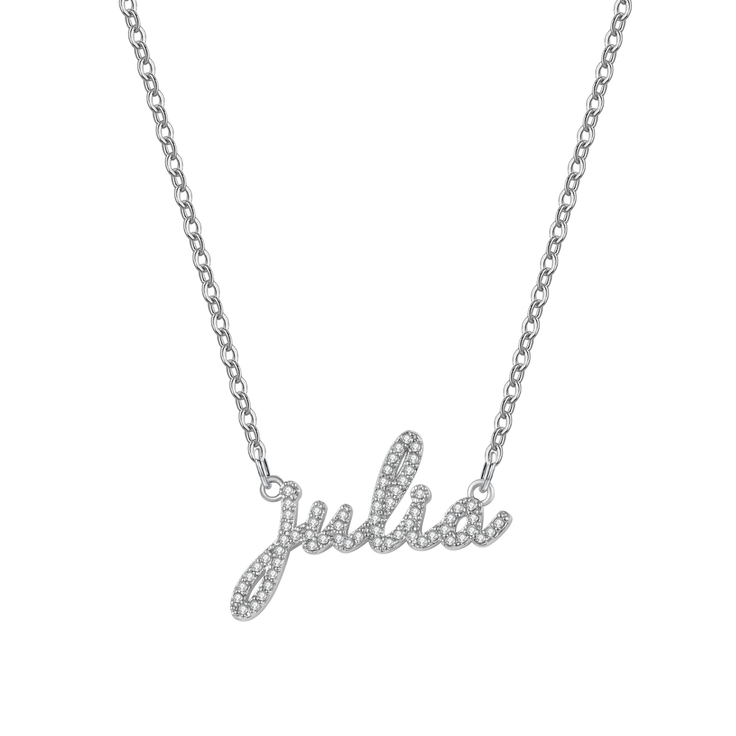 3D Custom Zircon Name Necklace Gold  Artistic Script Letters Gift For Women Gift-3DN3841