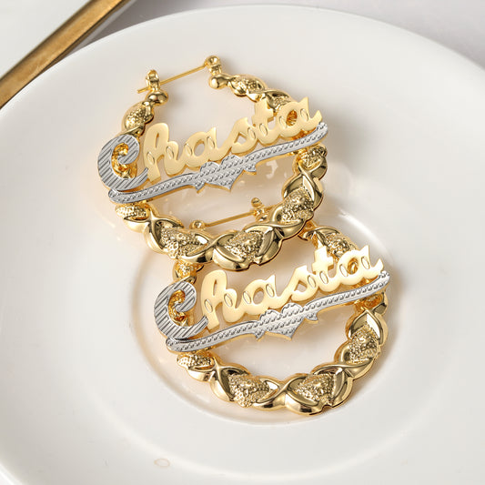 Custom Heart Name Hoop Earring QFE3136