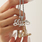 Personalized Stainless Steel Name Necklace With Rhinestones-QHN3656