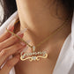 Personalized Stainless Steel Name Necklace With Rhinestones-QHN3656