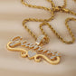 Personalized Stainless Steel Name Necklace With Rhinestones-QHN3656
