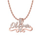 Personalized Stainless Steel Name Necklace With Rhinestones-QHN3656