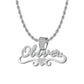 Personalized Stainless Steel Name Necklace With Rhinestones-QHN3656
