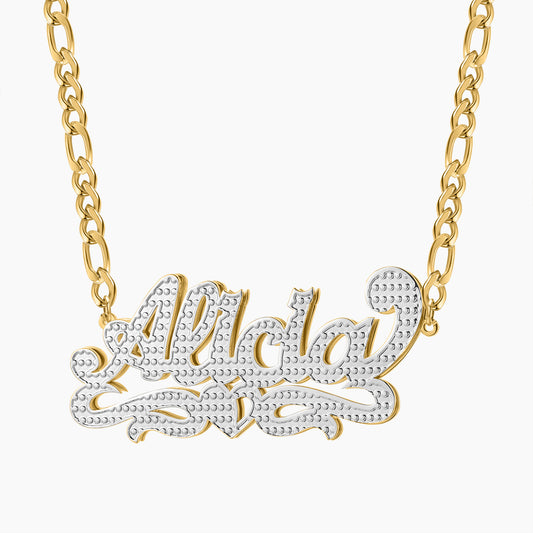 Double Plated Heart Name Necklace QN791