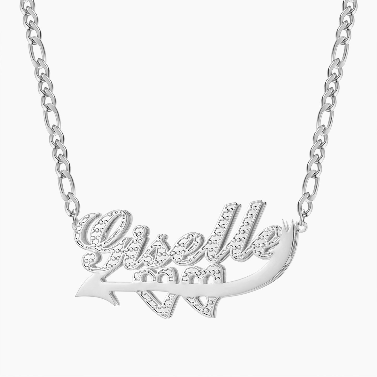 Custom Double Plated Cupid's Love Name Necklace QN795