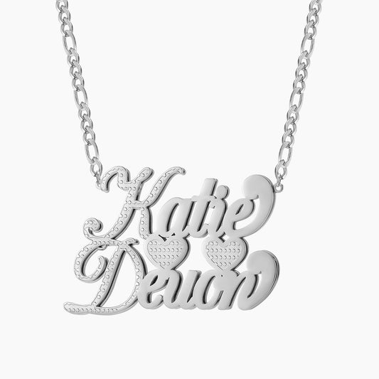 Customized Double Plated Couples Name Necklace QN793