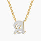 Double Plated Gothic Initial Letter Necklace QN803