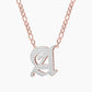 Double Plated Gothic Initial Letter Necklace QN803