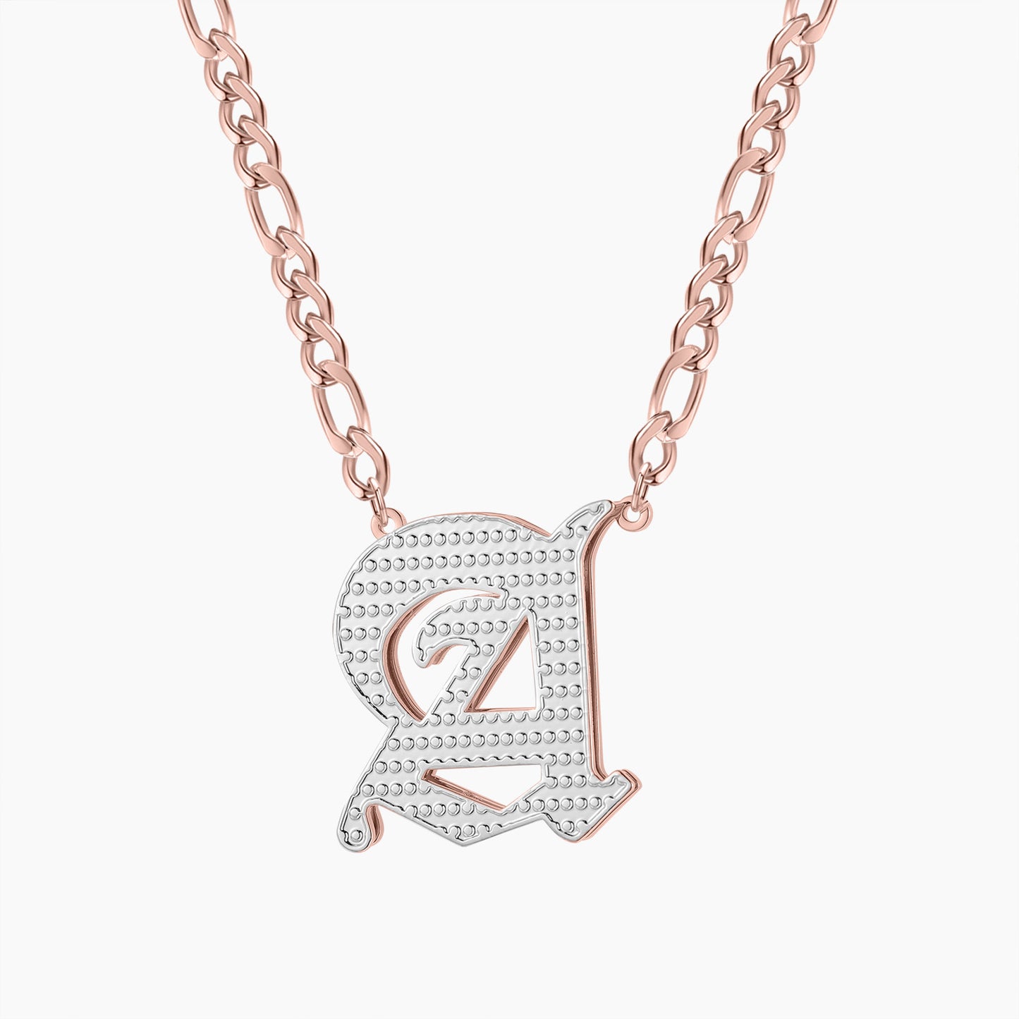Double Plated Gothic Initial Letter Necklace QN803