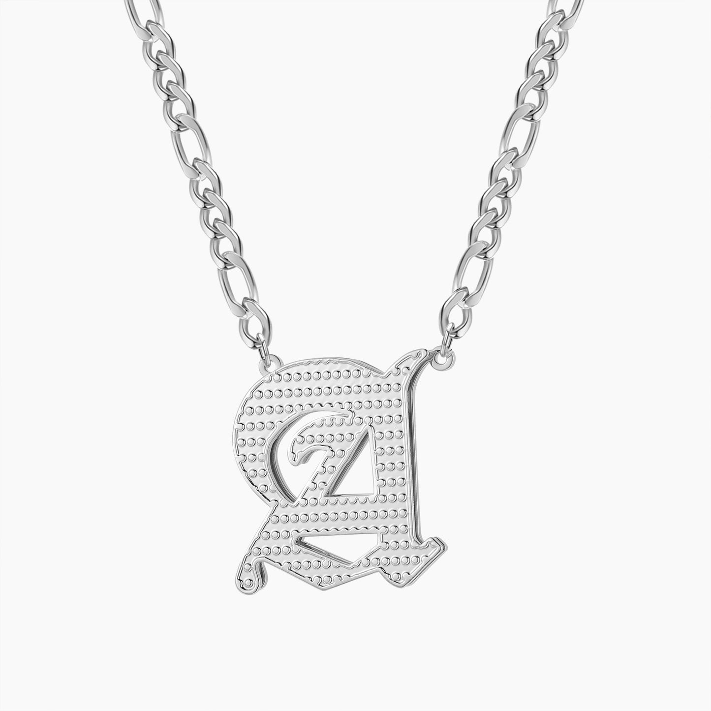 Double Plated Gothic Initial Letter Necklace QN803