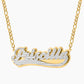 Customized Double Plated Varsity Name Necklace QN799
