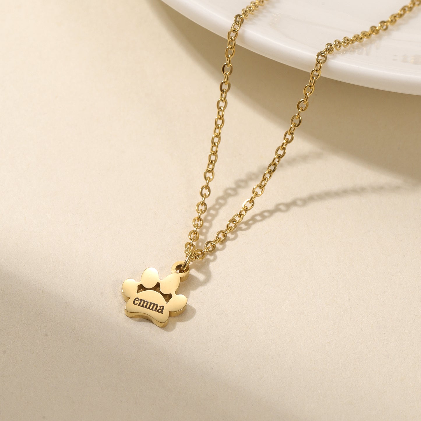Engaving Name Pet Paw Necklace QD-N8629