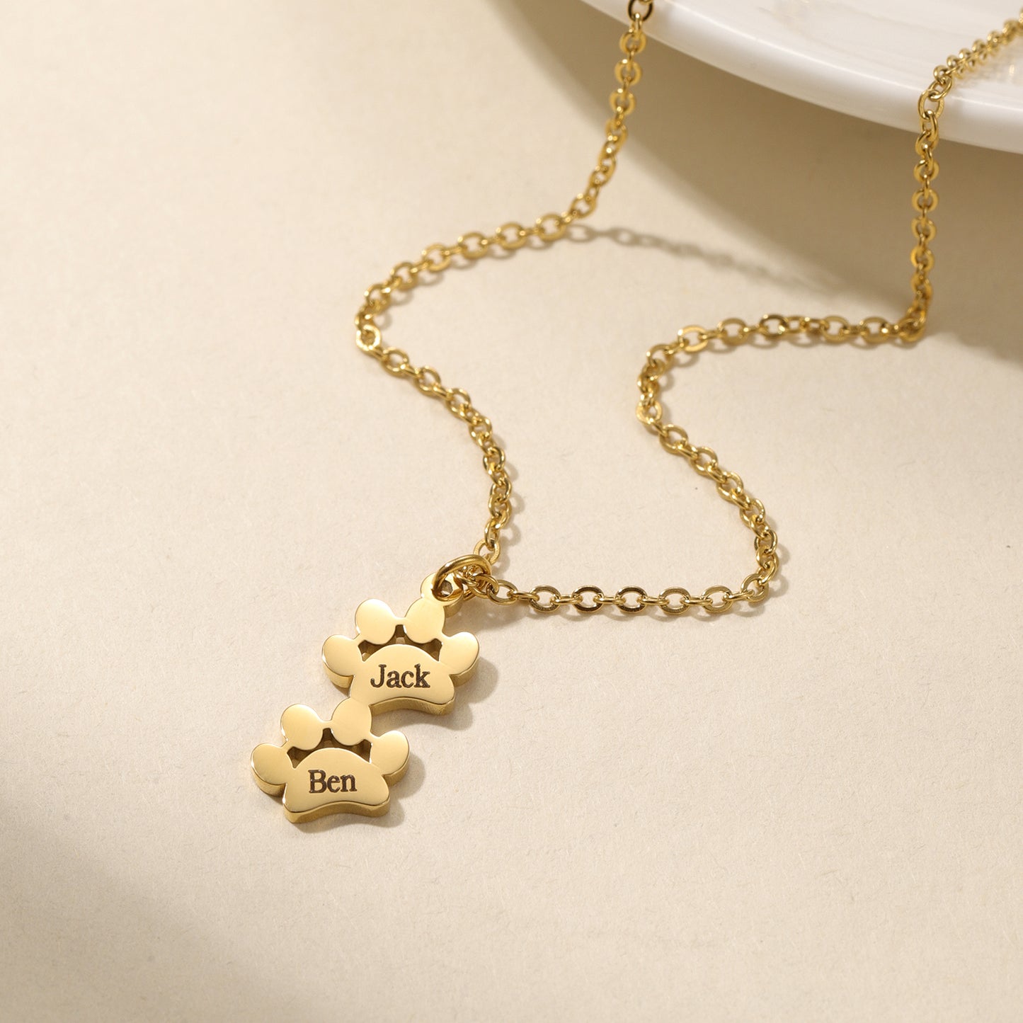 Engaving Name Pet Paw Necklace QD-N8629