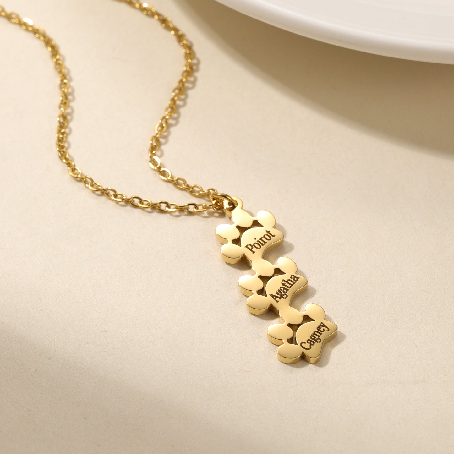 Engaving Name Pet Paw Necklace QD-N8629