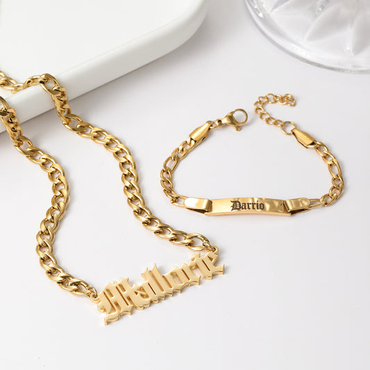 Custom Jewelry Sets With Name Necklace Bracelet QNB3156