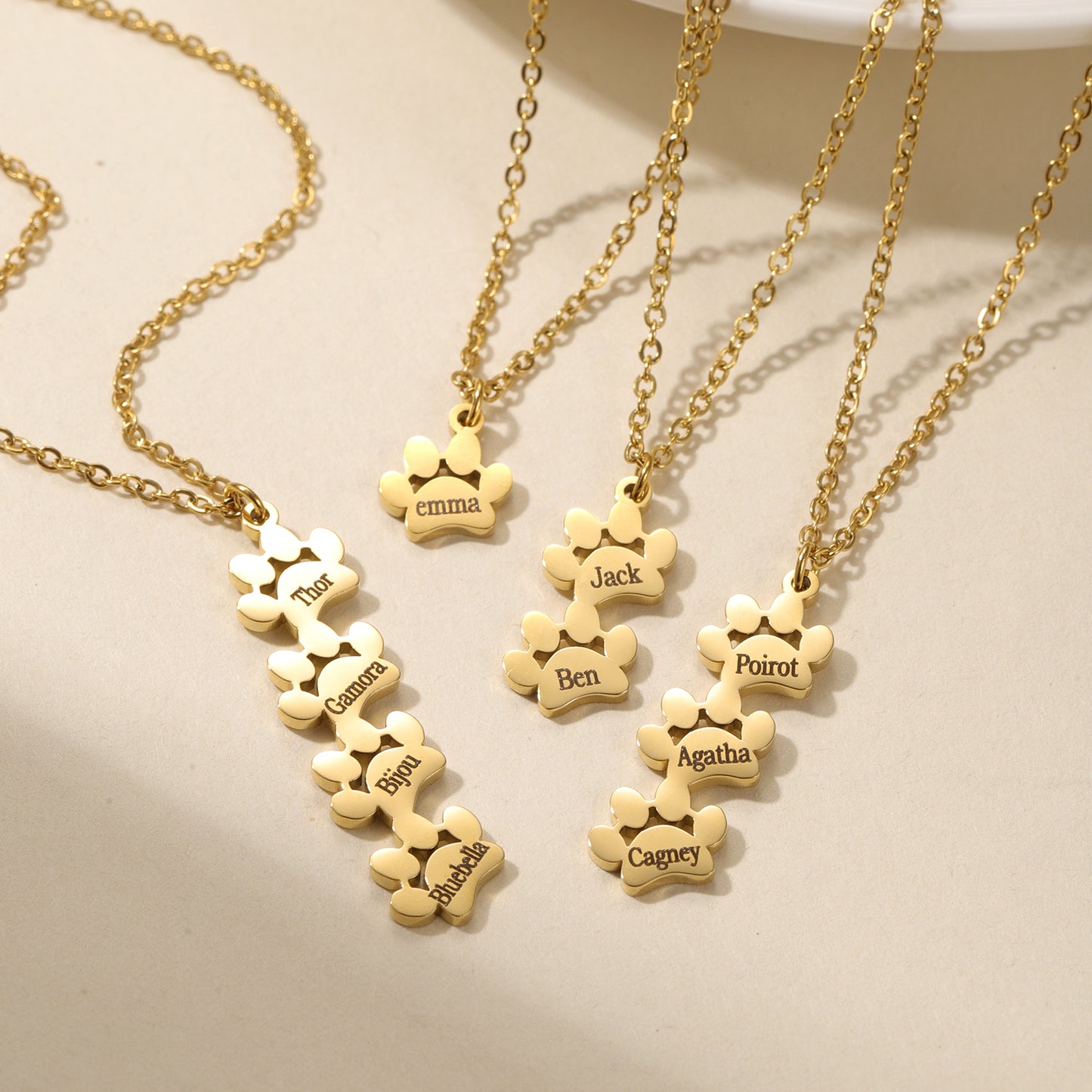Engaving Name Pet Paw Necklace QD-N8629