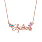 Custom Diamond  Butterfly   Name Necklaces QN857