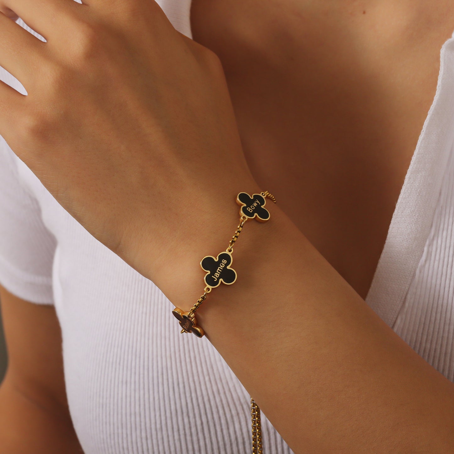 Personalized Clover Name Bracelet For Women  - CFB4040