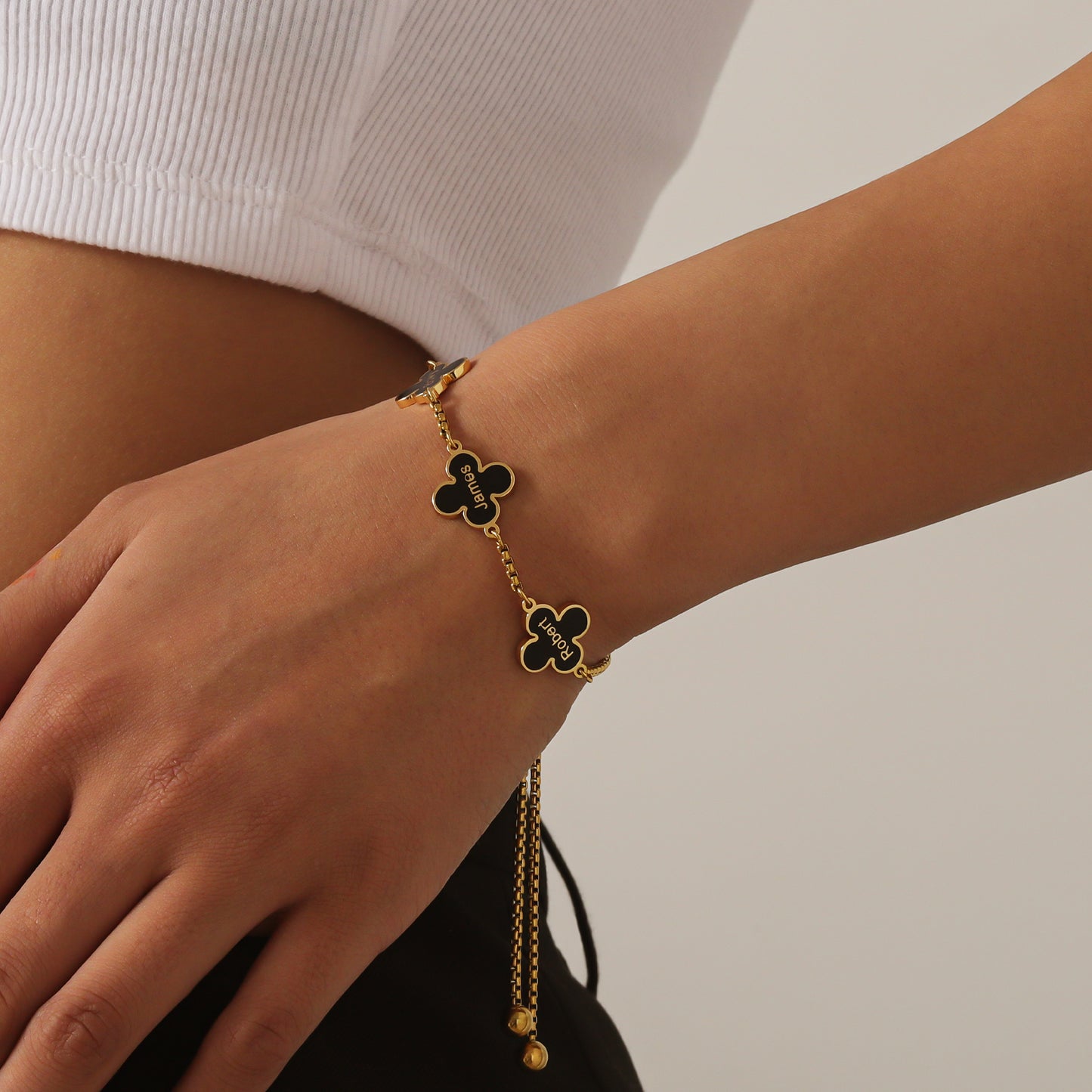 Personalized Clover Name Bracelet For Women  - CFB4040