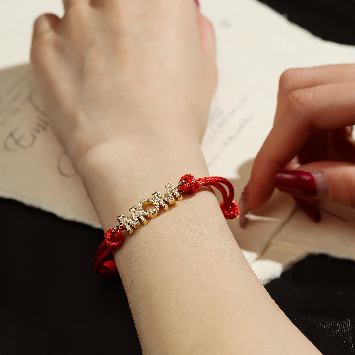Zircon "MOM" Adjustable Bracelet MB2188