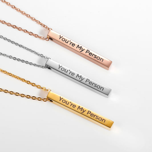 Long Column DIY Engraved Pendants DZ047