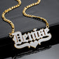 Custom Heart Double Layer Two Tone Name QN363