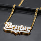 Custom Heart Double Layer Two Tone Name QN363