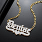 Custom Heart Double Layer Two Tone Name QN363